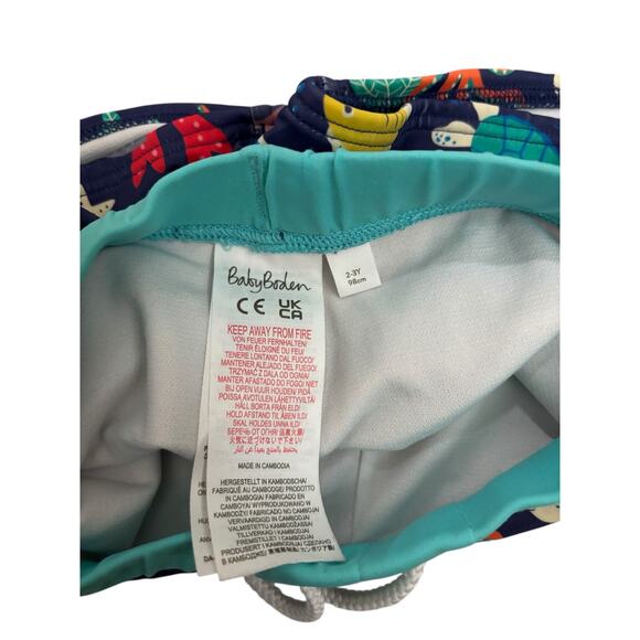 Baby Boden Swim Set Kids 2-3Y 98cm Navy Two Piece Rash Guard Ocean Life UPF 50+ - Picture 15 of 16